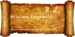 Mitelman Levendula névjegykártya